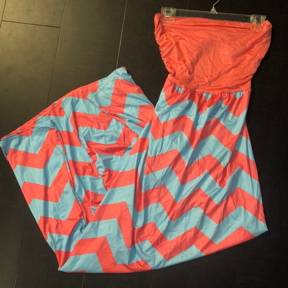 Brand New Strapless Chevron Dress